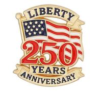 America Commemorative Patriotic Brooch Pin Anniversary Patriotic Souvenir Badge July Fourth Independence Day Accessory, Alloy Steel, no gemstone