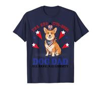 America Corgi Dog Dad All Bark All Liberty 4th July Day T-Shirt