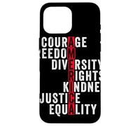 America Courage Freedom Rights Diversity Justice Equality Case for iPhone 16 Pro Max
