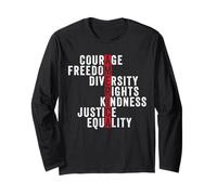 America Courage Freedom Rights Diversity Justice Equality Long Sleeve T-Shirt