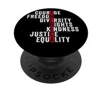 America Courage Freedom Rights Diversity Justice Equality PopSockets Adhesive PopGrip