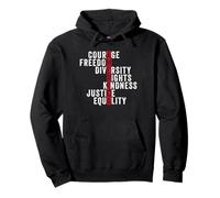 America Courage Freedom Rights Diversity Justice Equality Pullover Hoodie