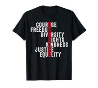 America Courage Freedom Rights Diversity Justice Equality T-Shirt