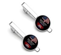 America Crown With Cambodian Roots Flag Theme Tie Clip for Men,Round Tie Bar Clips And Cufflinks Set for Luxury Clothing Accessories 2 Pcs&-1&-19