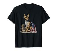 America Dog Costume for Military Equipment Lovers T-Shirt