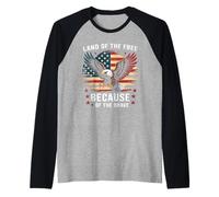 America Eagle Land of The Free Because of The Brave Raglan Baseball Tee