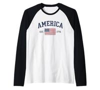 America Est 1776 Raglan Baseball Tee