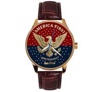 America First! Donald Trump 45th Presidency Signed Original Art Solid Brass Collector's Edition Watch