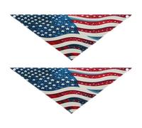 America Flag 2 Pack Cute Dog Bandanas Soft Dog Scarf Pet Holiday Set for Dogs Cats