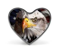 America Flag And Eagle Heart Pin, 1 Inch Metal Love Lapel Pins - Lightweight, Smooth Edges, Versatile Badge Brooch for Jackets, Shirts, Bags, Gifts for Friends, Family