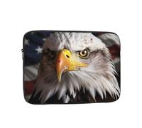 America Flag and Eagle Laptop Sleeve for Women Men, 15 Inch Waterproof Laptop Bag Lightweight Notebook Computer Cover Bag
