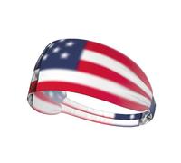 America Flag And Hippie Peace Printing Full-Print Elastic Exercise Headband, Adjustable Fit Great For Yoga,Hikingâ€‹ Exercise Headband