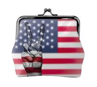 America Flag and Hippie Peace Printing Minimalist Lightweight Wallet for School and Work Commutes,Concerts Travel Kit Wallet
