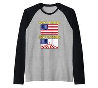 America Flag Circus Tent - How It Started vs How It's Going Raglan Baseball Tee