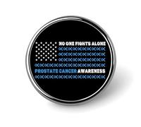 America Flag Fight Prostate Cancer Awareness Round Metal Badge Lapel Pin,Stylish Patriotic Pattern Button Brooch Decorative Badges for Men Women