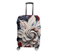 America Flag Flower Luggage Cover Travel Suitcase Protector Anti-Scratch Suitcase Cover S