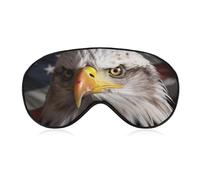 America Flag Sleep Mask Light Block-Out Eye Mask for Side Sleeper Pressure-Free Soft Night Blindfold with Adjustable Strap Breathable Sleep Eye Cover for Travel