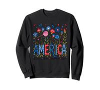 America - Flower - Freadom - Brave - Independence - Power Sweatshirt