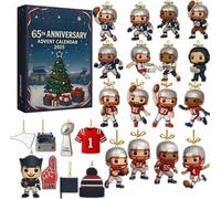 America football Advent Calendar 2025 24 Days Rugby Advent Countdown Calendar 24PC Acrylic Christmas Tree Decorations for Fans A01
