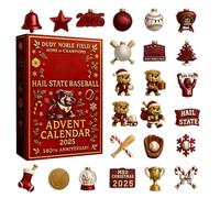 America football Advent Calendar 2025 24 Days Rugby Advent Countdown Calendar 24PC Acrylic Christmas Tree Decorations for Fans A05