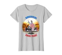 America Fuck Yeah! T-Shirt, Women, Silver Grey, X-Small