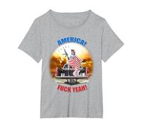 America Fuck Yeah! T-Shirt, Women's Plus, Heather Grey, 4X