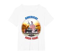 America Fuck Yeah! T-Shirt, Women's Plus, White, 3X