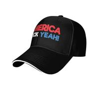 America - Fuck Yeah Unisex Snapback-Cap Classic Baseball Cap Casual Duck Tongue Cap for Hiking Fishing Hip Hop