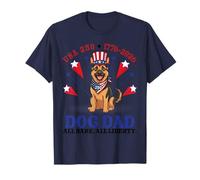 America German Shepherd Dog Dad All Bark Liberty 4th July T-Shirt