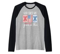 America God Shed His Grace on Thee God Shed His Grace on Me Raglan Baseball Tee