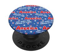 America God Shed His Grace On Thee, Red White and Blue PopSockets Adhesive PopGrip