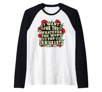 America Immigrants Want for You Whatever Anti Racist Floral Raglan Baseball Tee