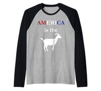 America is The Goat | USA Greatest of All Time Raglan Baseball Tee