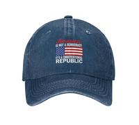 America isA Democracy It's A Constitutional Republic Unisex Sandwich Cap Baseball Dad Hat Black