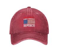 America isA Democracy It's A Constitutional Republic Unisex Sandwich Cap Baseball Dad Hat Black