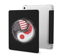 America & Japan Flag Yin-yang Tablet Case with Pencil Holder Protective Cover Design Compatible for IPAD 2020 AIR 4 （10.9in）