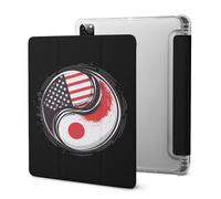 America & Japan Flag Yin-yang Tablet Case with Pencil Holder Protective Cover Design Compatible for IPAD Pro 2020 （11in）