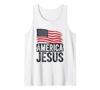 America Jesus Patriotic Christians Faith Tank Top