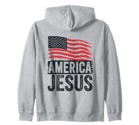 America Jesus Patriotic Christians Faith Zip Hoodie