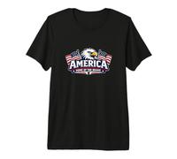 America Land of The Brave with Eagle and Flag Premium T-Shirt
