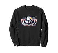 America Land of The Brave with Eagle and Flag Sweatshirt