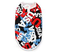 America Letters USA Fashion Pet Vest, Easy Wear Dog Clothes for Small Dogs Daily Walking 2XL