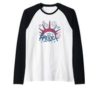 America Liberty 1776 Land of the Free Celebration Raglan Baseball Tee