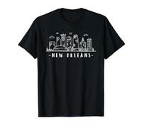 America Louisiana New Orleans Skyline Silhouette Value Graphic T-Shirt, Men, Black, S