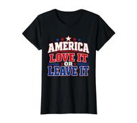 America Love It Or Leave It Tshirt Value Graphic T-Shirt, Women, Black, M