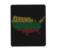 America Map Peace Black History Month Mousemat Non-Slip Rubber Base Desk Mat Comfortable Mouse Mat For Travel Home Gaming 25X30Cm