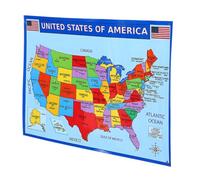 America Map Poster, Educational Wall Print with States and Cities | Map of America, High-definition UV Paper Finish, Vibrant Fade-proof Colours, for Bedrooms and Offices