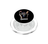 America Meme Raccoon 4th July Hot Dog Lovers PopSockets PopGrip for MagSafe
