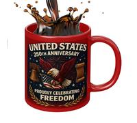 America Mug - 250th Keepsake Patriotic Mug | 1776-2026 Ceramic USA Flag Coffee Mug, as a Gift for Friends, Family, Dads, Mothers, Grandparents, as well as Men and Women
