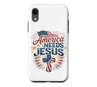 America Needs Jesus Patriotic Christian American Flag Cross Case for iPhone XR
